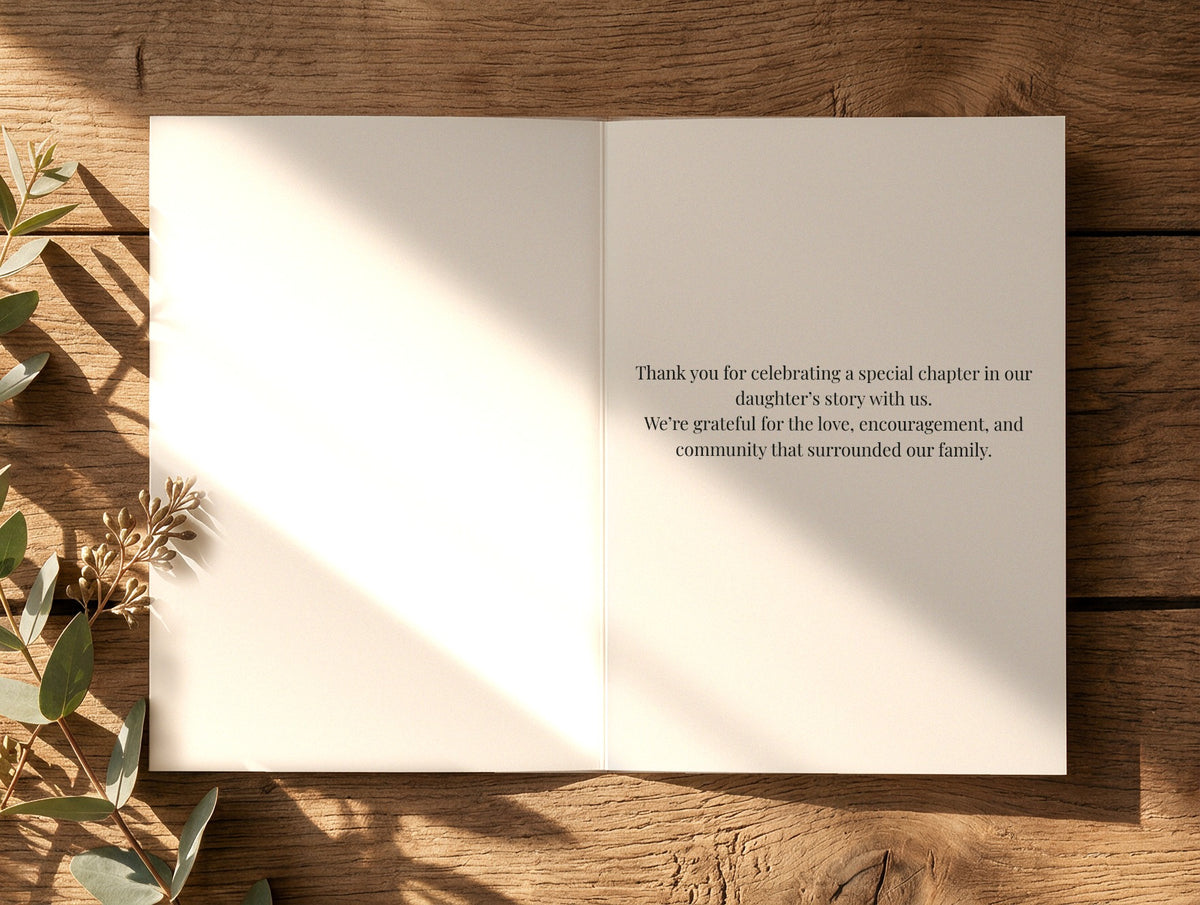 Adoption Thank You Card Pack – inside